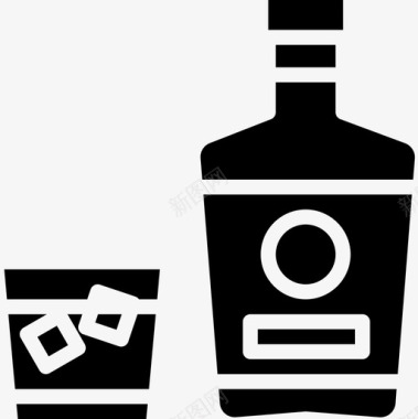 威士忌饮料11固体图标图标