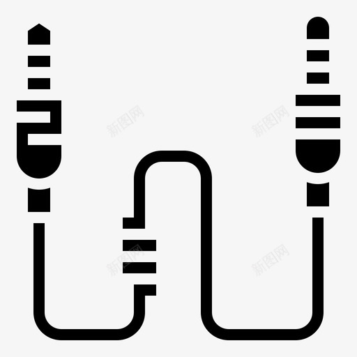 插孔连接器连接器类型4字形图标svg_新图网 https://ixintu.com 字形 插孔连接器 连接器类型4