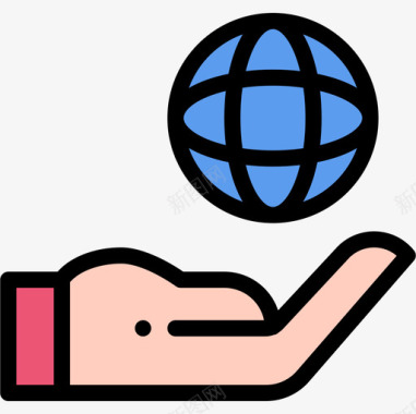 全球网格领导力15线性颜色图标图标