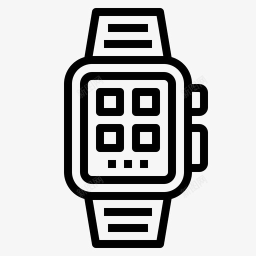 智能手表运行28线性图标svg_新图网 https://ixintu.com 智能手表 线性 运行28