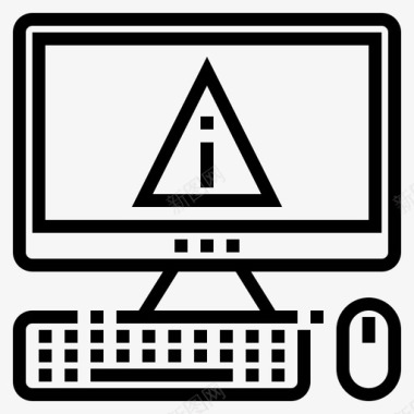 错误计算机和网络6线性图标图标