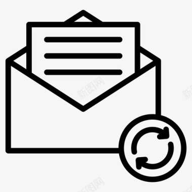 刷新邮件电子邮件收件箱图标图标