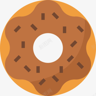甜甜圈快餐53扁平图标图标
