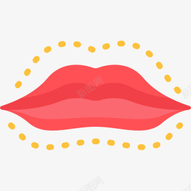 嘴唇整形手术4扁平图标图标