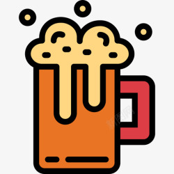 9度啤酒啤酒牛仔9线性颜色图标高清图片