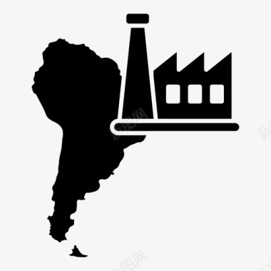 美国工业地理位置南美洲图标图标