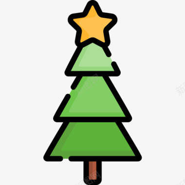 圣诞树圣诞169线形颜色图标图标