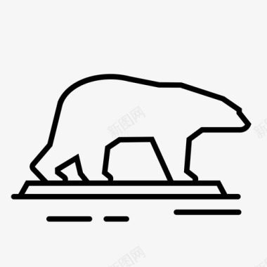 北极熊北极气候变化图标图标
