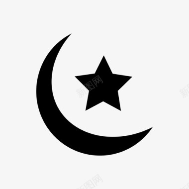 穆斯林月亮宗教图标图标