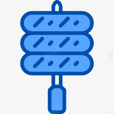 香肠街头食品2蓝色图标图标