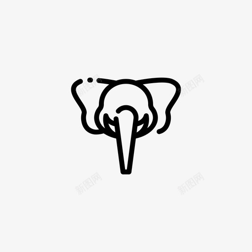 大象兽首6直系图标svg_新图网 https://ixintu.com 兽首 大象 直系