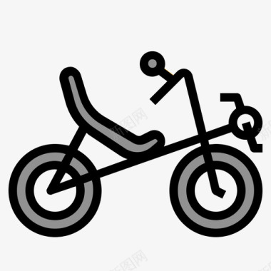 横卧自行车28线形颜色图标图标