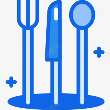 餐具61号餐厅蓝色图标图标