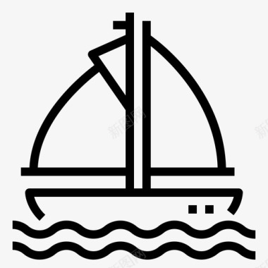 帆船夏季帆船游艇图标图标