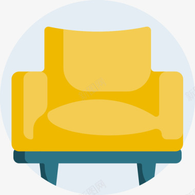 扶手椅家具40扁平图标图标