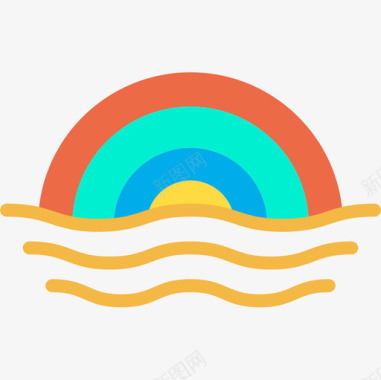 彩虹天气190平坦图标图标