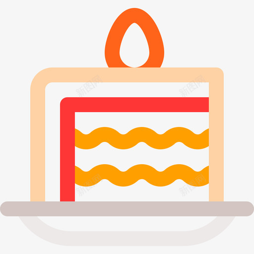 蛋糕片床和早餐20线性颜色图标svg_新图网 https://ixintu.com 床和早餐20 线性颜色 蛋糕片