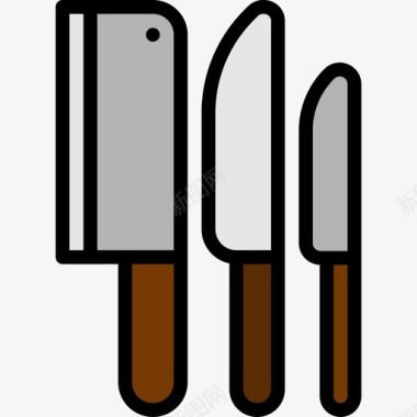 刀厨房60线性颜色图标图标