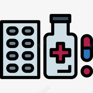 药品背包客3线性颜色图标图标