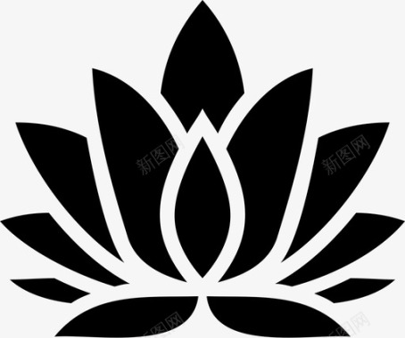 莲花水疗瑜伽图标图标