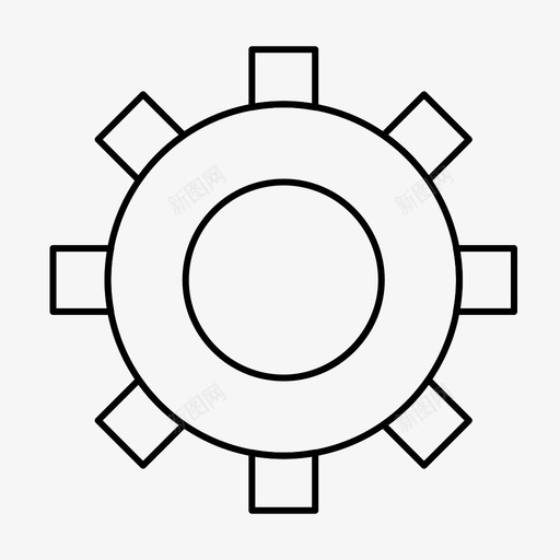 齿轮设置设置细线图标svg_新图网 https://ixintu.com 细线 设置 齿轮