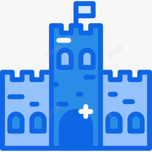 城堡旅行191蓝色图标svg_新图网 https://ixintu.com 城堡 旅行 蓝色