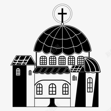 拜占庭教堂君士坦丁堡图标图标