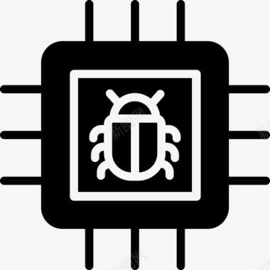 Cpu网络安全9固态图标图标