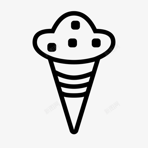 冰淇淋筒夏天甜的图标svg_新图网 https://ixintu.com 冰淇淋 夏天 好吃 甜的 食物