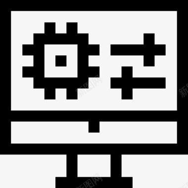 计算机机器人39线性图标图标