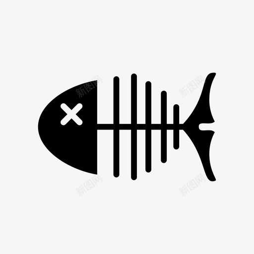 鱼骨食物垃圾图标svg_新图网 https://ixintu.com 各种各样 垃圾 食物 鱼骨