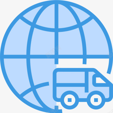 全球商业概念7蓝色图标图标
