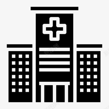 医院城市元素52填充图标图标