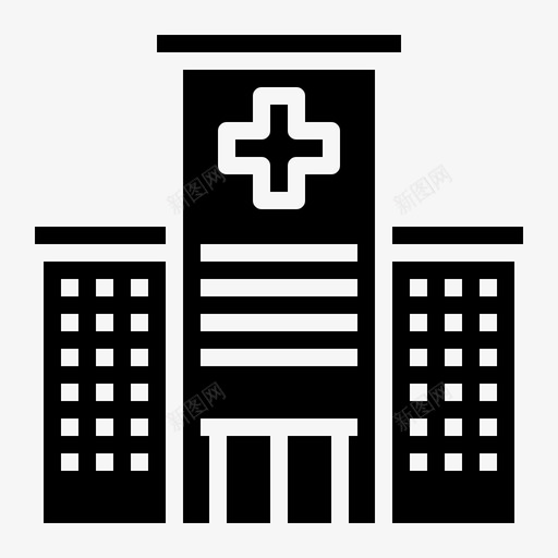 医院城市元素52填充图标svg_新图网 https://ixintu.com 元素 医院 城市 填充
