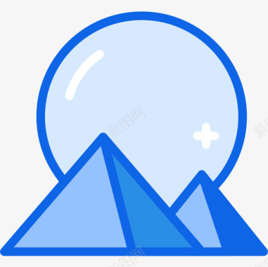 金字塔旅行191蓝色图标图标