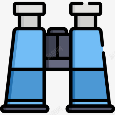 双筒望远镜高尔夫24线性颜色图标图标