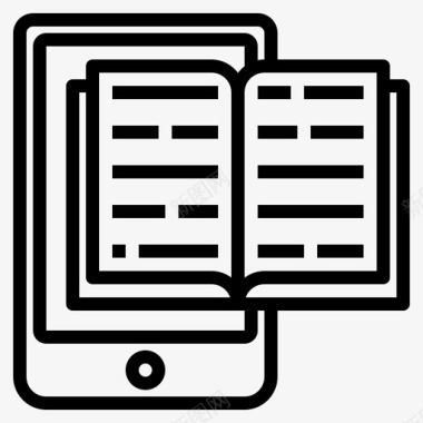智能手机上的书电子书教育图标图标