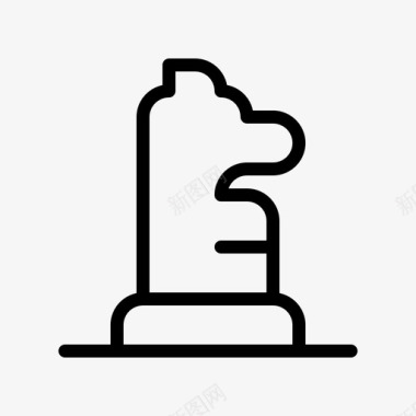骑士国际象棋4直线图标图标