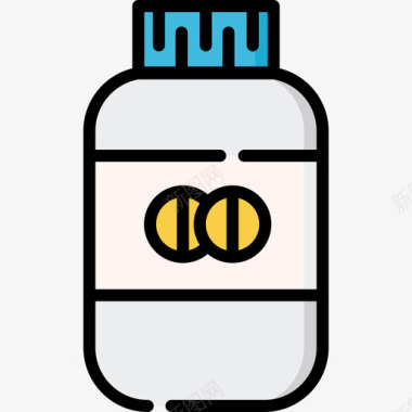药瓶治疗13线性颜色图标图标