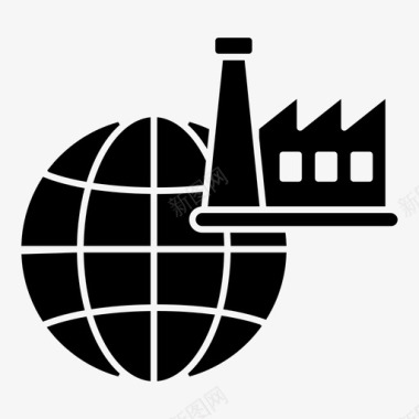 世界工业商业工厂图标图标
