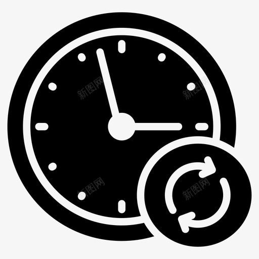 刷新时钟备份秒表图标svg_新图网 https://ixintu.com 刷新时钟 备份 方向线图标 时间 秒表