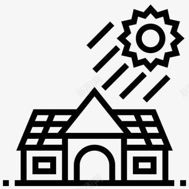 线性太阳能住宅15图标图标