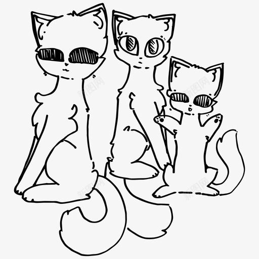小猫猫家人图标svg_新图网 https://ixintu.com 家人 小猫