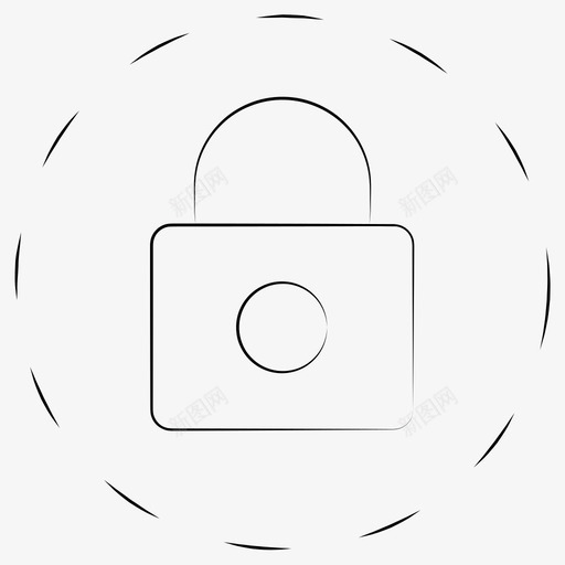 保护装置锁挂锁图标svg_新图网 https://ixintu.com 保护装置 手绘 挂锁