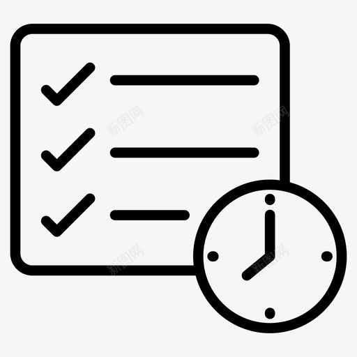 项目截止日期检查表秒表图标svg_新图网 https://ixintu.com 任务列表 方向线图标 检查表 秒表 项目截止日期