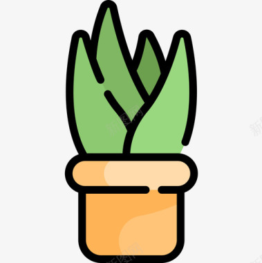 芦荟spa21线性颜色图标图标