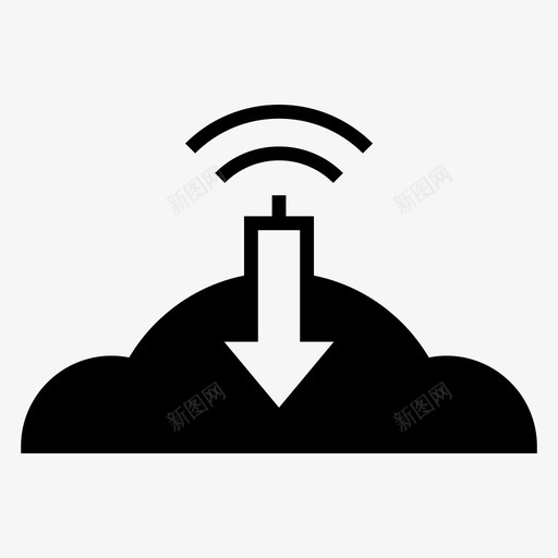 云数据图标svg_新图网 https://ixintu.com 下载 信息 接收 数据 网络