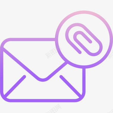 附件邮件37轮廓渐变图标图标