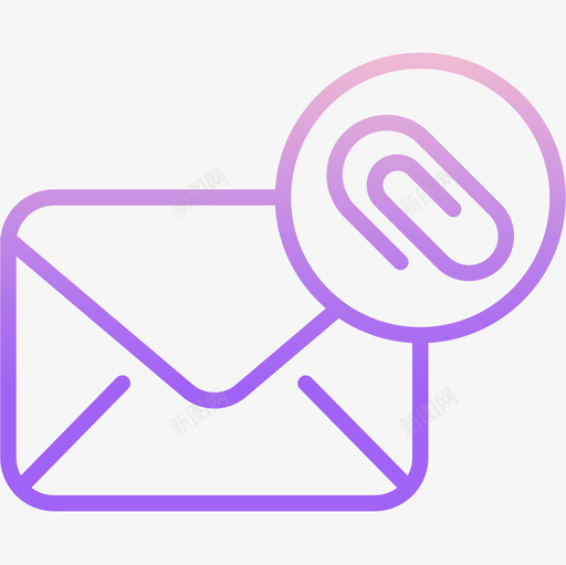附件邮件37轮廓渐变图标svg_新图网 https://ixintu.com 轮廓渐变 邮件37 附件
