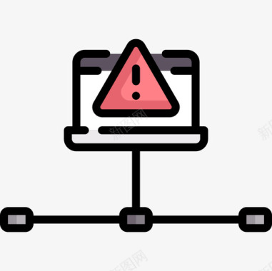 警告互联网技术18线性颜色图标图标